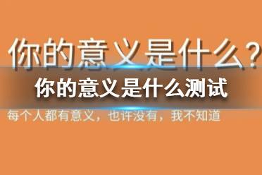你的意义是什么测试在哪玩 你的意义是什么测试
