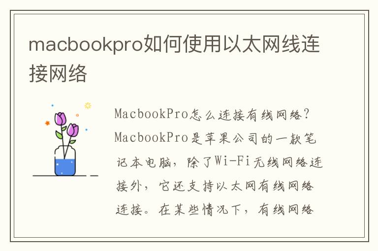 macbookpro如何使用以太网线连接网络