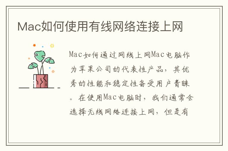 Mac如何使用有线网络连接上网