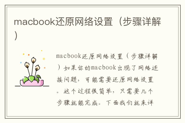 macbook还原网络设置（步骤详解）