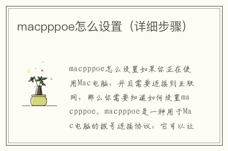 macpppoe怎么设置（详细步骤）