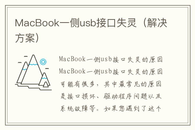MacBook一侧usb接口失灵（解决方案）